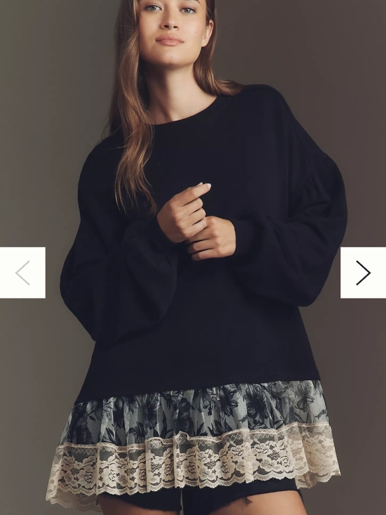 Anthropologie Tops - By Anthropologie: Tulle-Hem Pullover Sweatshirt